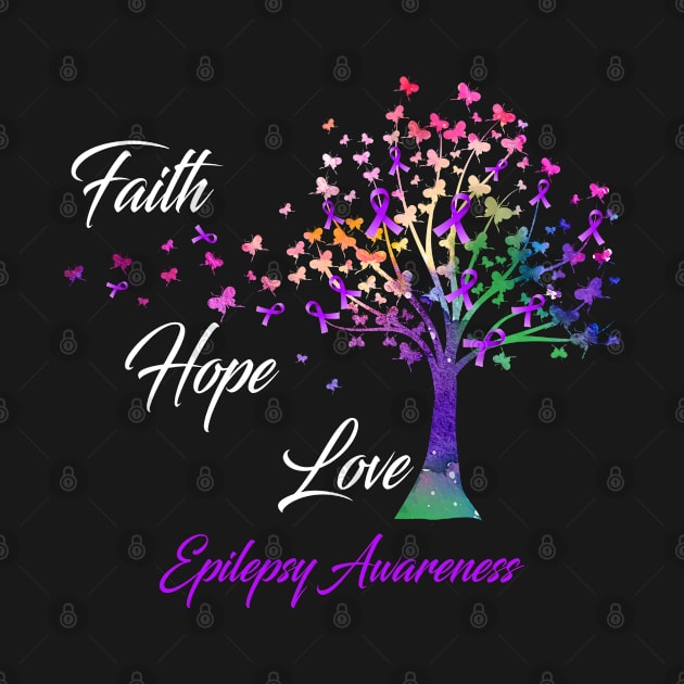 Faith Hope Love Epilepsy Awareness Support Epilepsy Warrior Gifts by ThePassion99