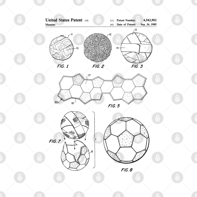 Soccer Ball Patent - Football Art - Black And White by patentpress