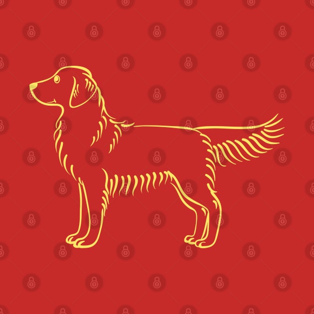 Standing Golden Retriever by illucalliart