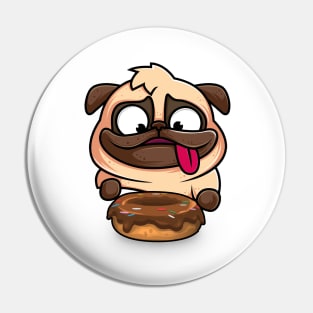 Hungry Dog, Pug, Love, Eating, Donut, Cute, Dog Lover, Gift, Funny Pin