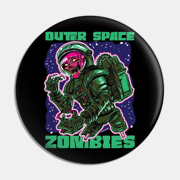 Outer Space Zombie Astronaut Pin by eShirtLabs