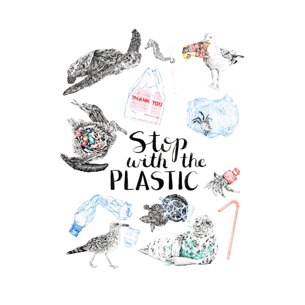 Stop With The Plastic by Elizabeth Weglein Art