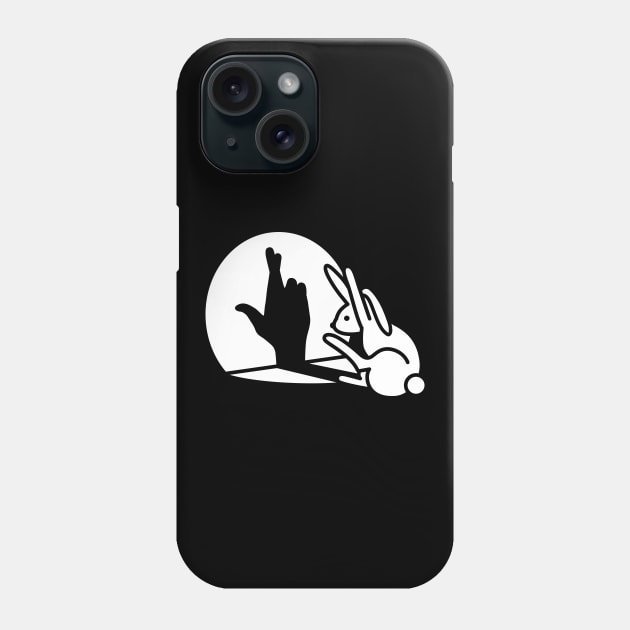 Funny rabbit hand shadow crossed fingers good luck Phone Case by LaundryFactory