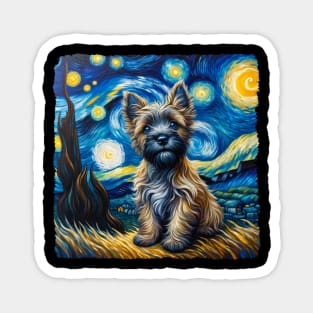 Starry Cairn Terrier Portrait - Dog Portrait Magnet