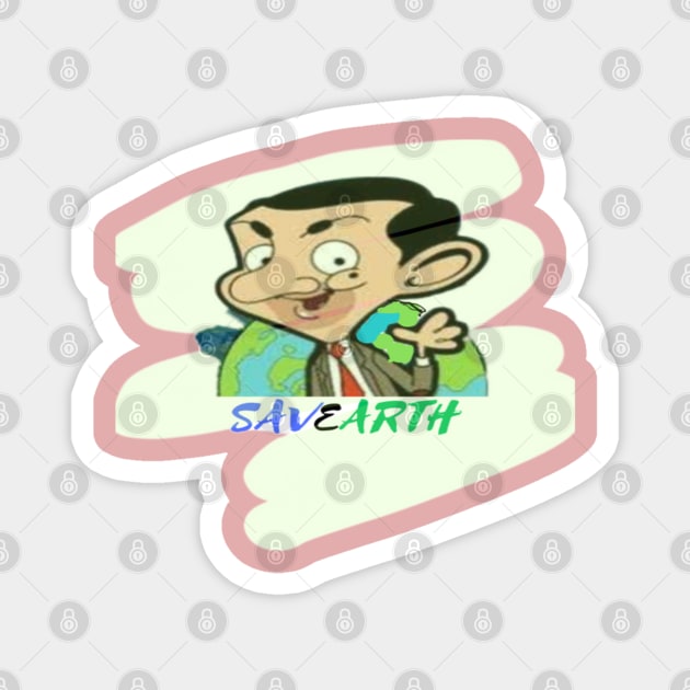 Mr. Bean for a Green World: Save Earth! Magnet by NikwinTrends