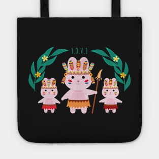 Tribal bunnies Tote