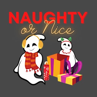 Naughty or nice Holiday Winter Ghost T-Shirt