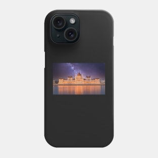 Hungarian Parliament at night in Budapest, Hungary Phone Case