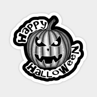 Happy Halloween Pumpkin shirt, Trick or Treat top, Halloween top, Black and white design, Halloween art, Fun Halloween shirt, Custom top Magnet