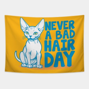 Never a Bad Hair Day - Funny Sphynx Cat Tapestry