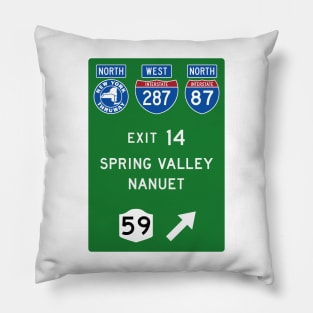 New York Thruway Northbound Exit 14: Spring Valley Nanuet Rte 59 Pillow