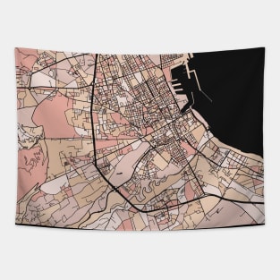 Palermo Map Pattern in Soft Pink Pastels Tapestry
