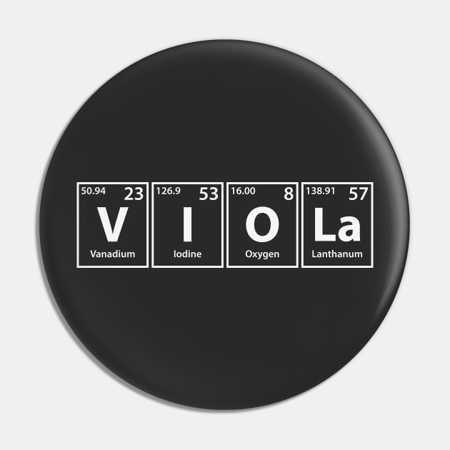 Viola (V-I-O-La) Periodic Elements Spelling Pin by cerebrands