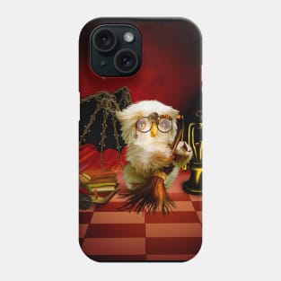 Cute little steampunk owl with sunglasses Phone Case