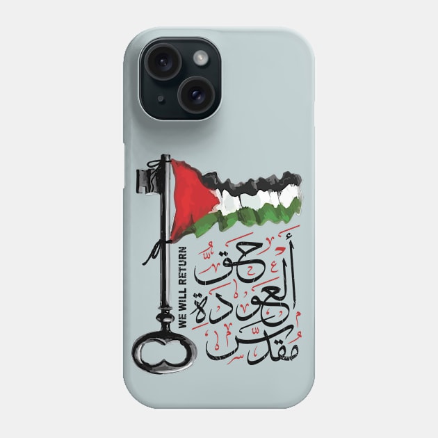 Palestinian Right of Return Sacred Arabic Calligraphy Palestine Flag Solidarity Design Phone Case by QualiTshirt