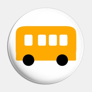 Yellow School Bus Emoticon Pin