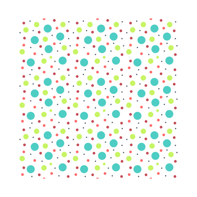 1980s Polka Dots Pattern in Bright Colors by OrchardBerry