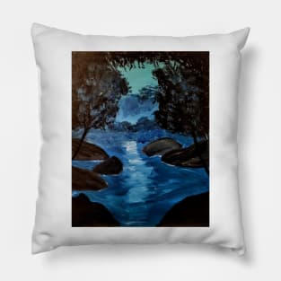 A blue lagoon painting Pillow