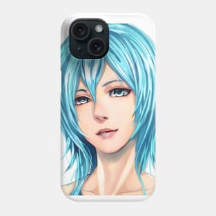 manga girl anime blue hair Phone Case