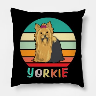 Vintage Retro Yorkie Pillow