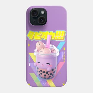 Cheerfull Taro Bubble Tea with Boba - Tapioka Collection | Kawaii Aesthetic Anime Bubble Tea 3D Pop Art Design | PROUD OTAKU Phone Case