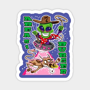 Area 51 Burger Alien Abduction Cow Magnet