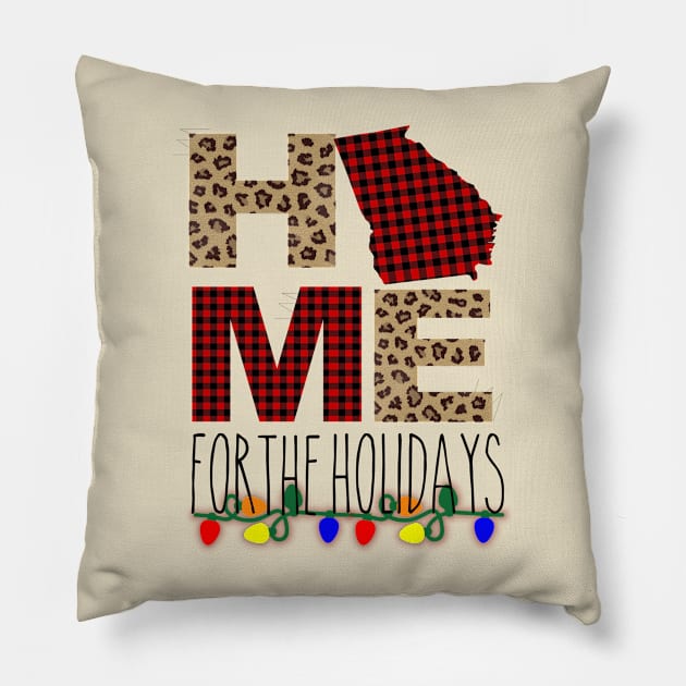 home for holidays Ga state Pillow by theplaidplatypusco