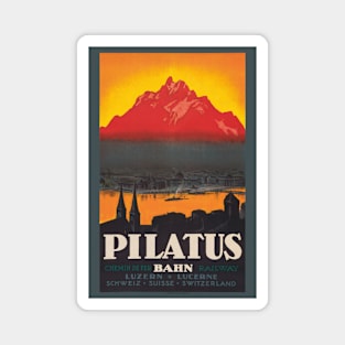 Pilatus Bahn Switzerland Vintage Poster 1910 Magnet