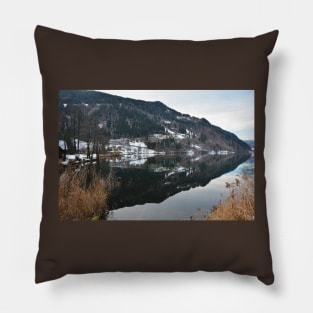 Afritzer See Lake in Carinthia, Austria Pillow