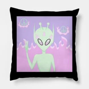 We Come in Peace Alien Pillow