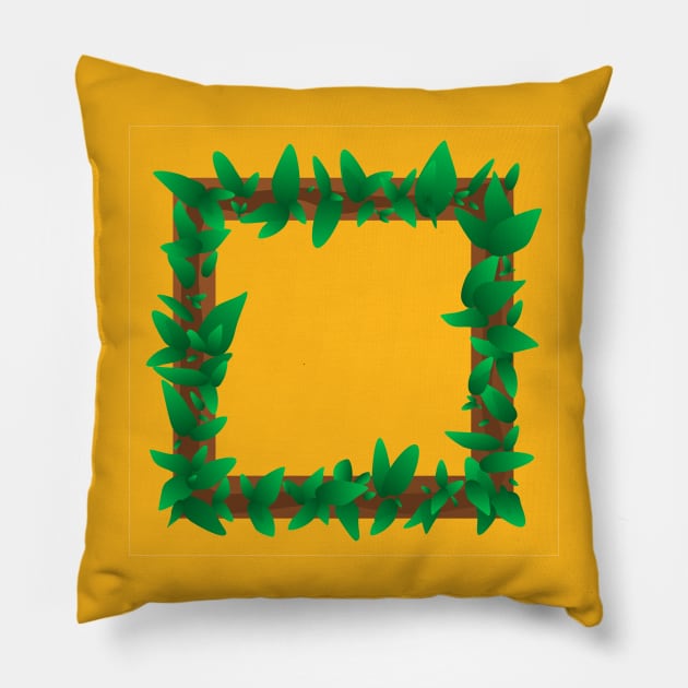 Box Wood Leaf Game Play Button Pillow by crackerflake