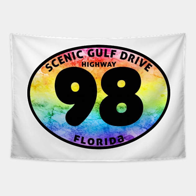 Scenic Gulf Drive Highway 98 Destin Beach Florida Palms Panhandle Emerald Coast Tapestry by TravelTime