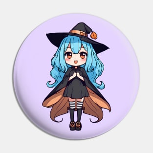 Anime girl witch halloween Pin