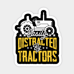 Funny Cute Tractor Gift, Distracted By Tractors, Farmer Magnet