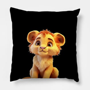Cute Animal Characters Art 3 -tiny lion- Pillow