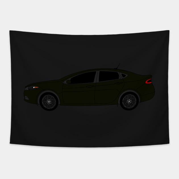 Dodge Dart Pitch Black Sticker Tapestry by Jessimk