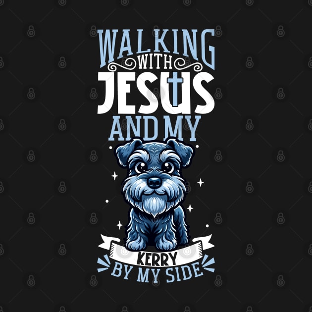 Jesus and dog - Kerry Blue Terrier by Modern Medieval Design