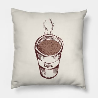 Warm Coffee Drink Sketch Pillow