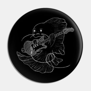 Jammin' Fish (Chalkboard style) -- rock, musical, electric guitar Pin