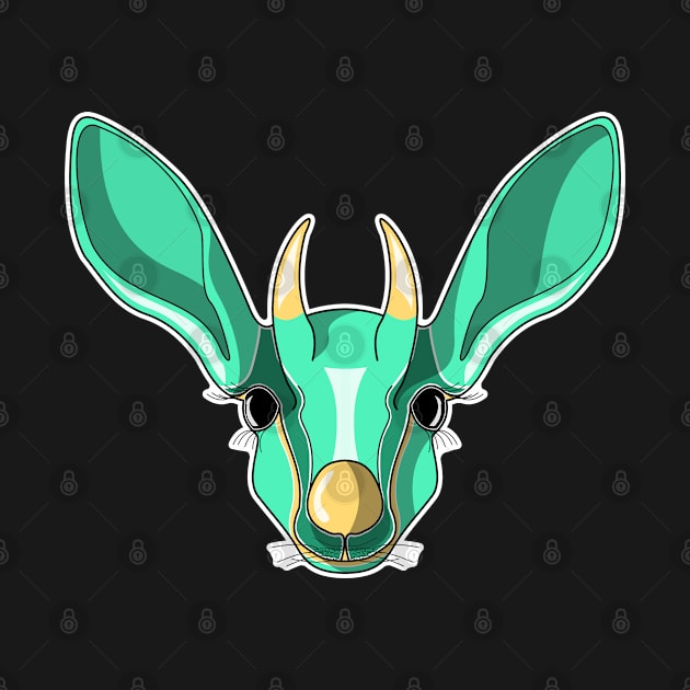 cyan baby mountain gazelle face by dwalikur