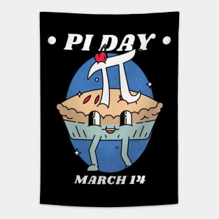 Pi Day Cute Cartoon Pie March 14 Tapestry