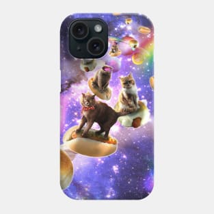 Space Cats Riding Hot Dogs Phone Case