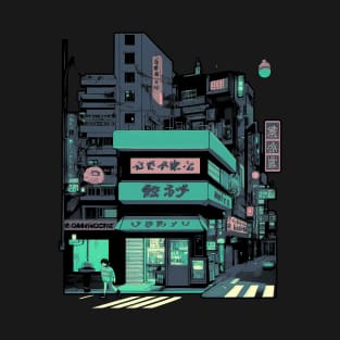 Tokyo street. Retro anime style T-Shirt