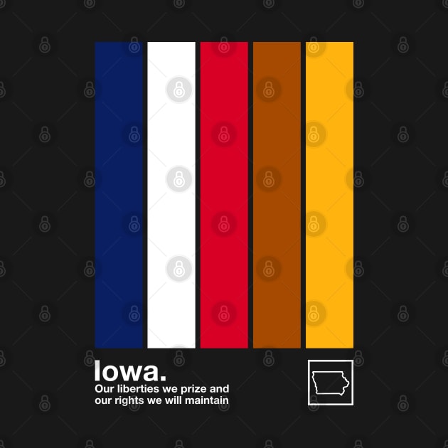 Iowa State Flag  // Original Minimalist Artwork Poster Design by DankFutura