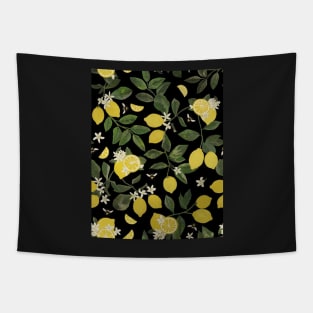 Lemon Demon Flowers Pattern Tapestry