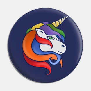 Retro Rainbow Unicorn Pin