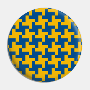 Cogwheels Patchwork Pattern Pin