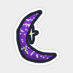 Crescent Purple Sparkly Moon Magnet