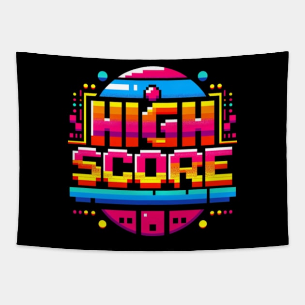 High Score Tapestry by Neon Galaxia