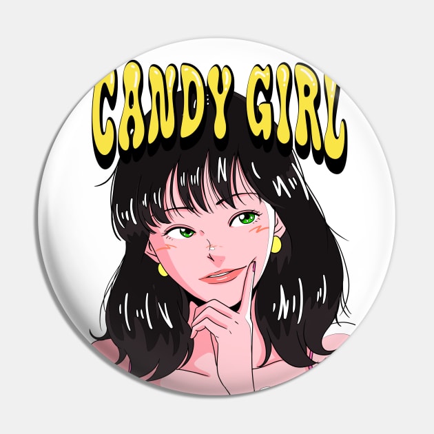 Candy Girl Pin by chao-illustrator